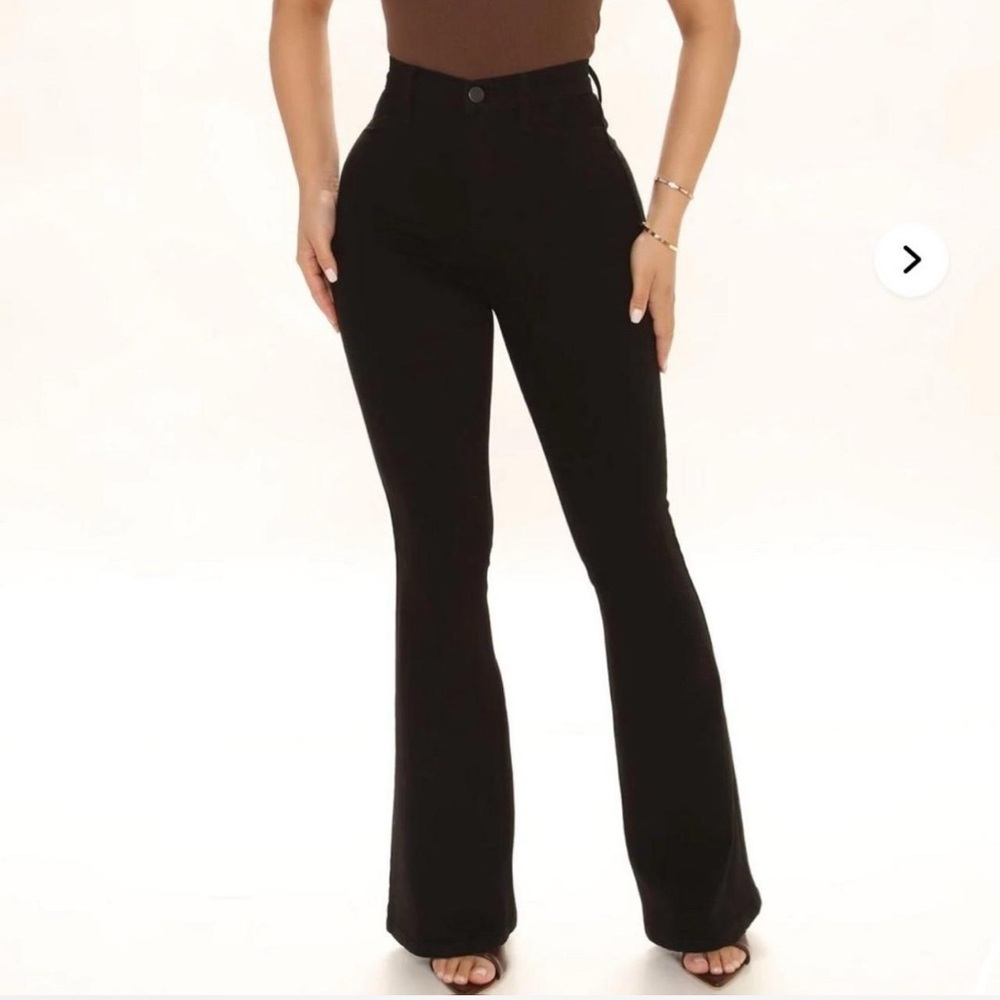 Black Flared High-Waisted Pants